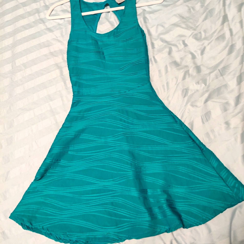 Teal Open-Back Dress